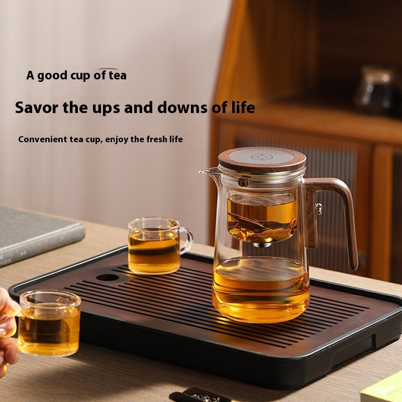 Elegant Glass Herbal Teapot – 600ml Rodless Tea & Water Separator with Magnetic Infuser | Apothecary Berry Wellness Series