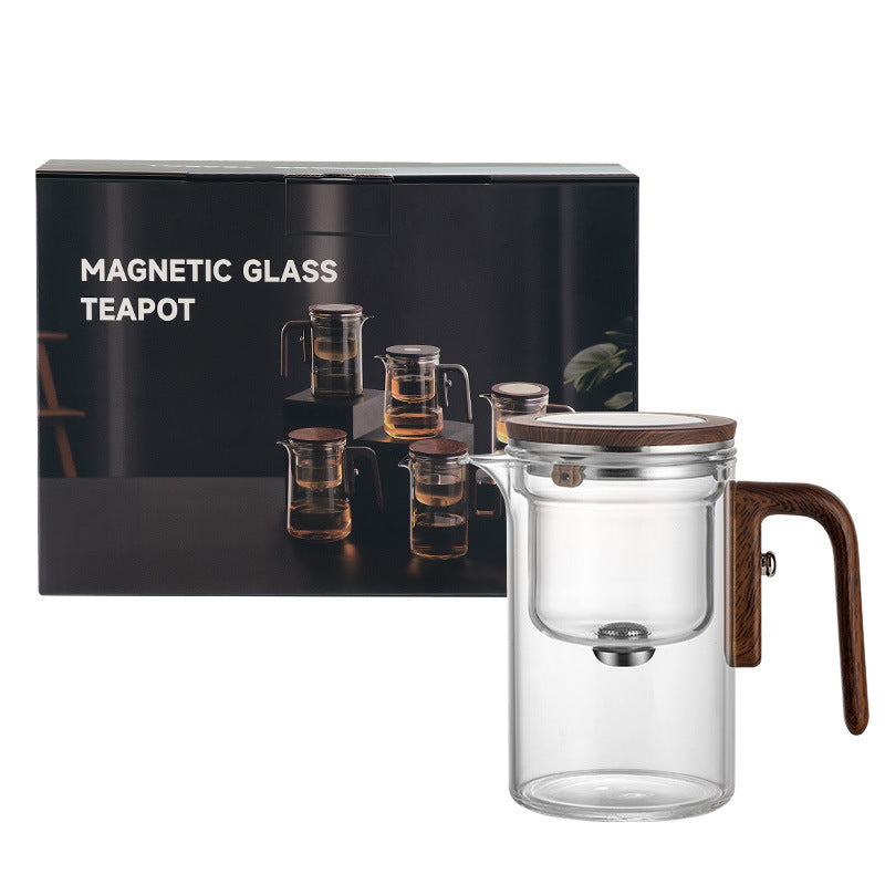 Elegant Glass Herbal Teapot – 600ml Rodless Tea & Water Separator with Magnetic Infuser | Apothecary Berry Wellness Series
