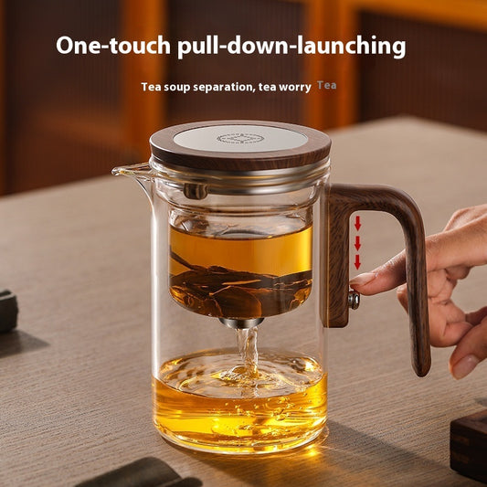 Elegant Glass Herbal Teapot – 600ml Rodless Tea & Water Separator with Magnetic Infuser | Apothecary Berry Wellness Series